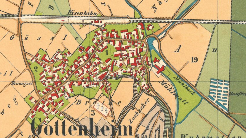 Ausschnitt Gottenheim 1883