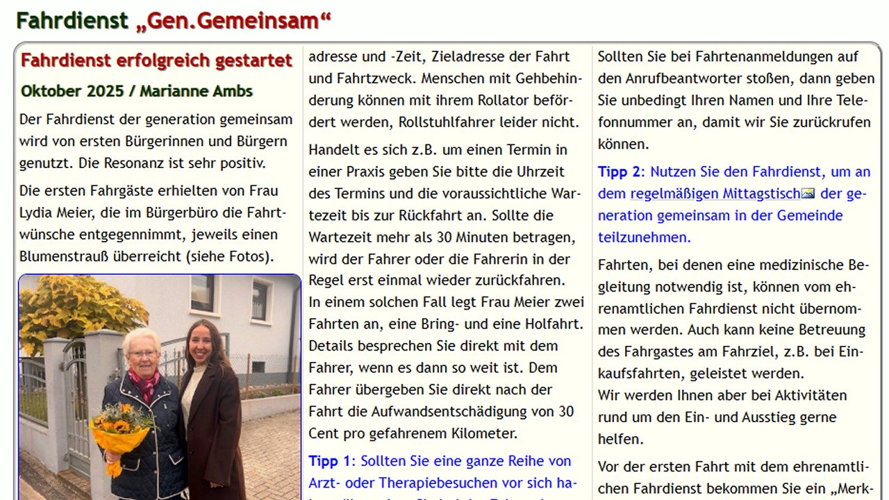 Weiter zu Fahrdienst