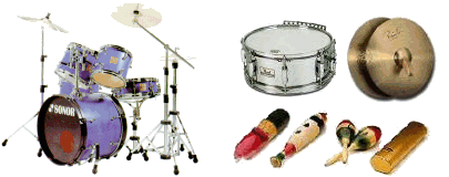 Drum-Set und Effektinstrumente