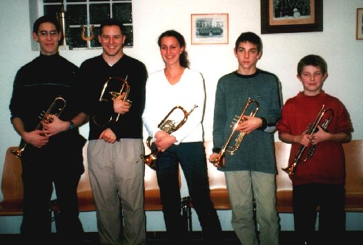 Unsere Trompeter: Kai, Daniel, Sarah, Florian, Michael