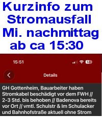 Aktuelle Info der Gemeinde