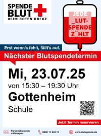 Blut spenden beim DRK in der Turnhalle