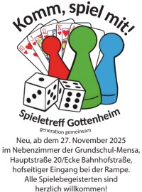 Spieletreff jeden 2. Do. 19 Uhr