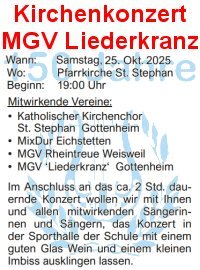 MGV-Kirchenkonzert 25. Okt. 2025