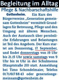 Herbstkurs: Begleitung im Alltag