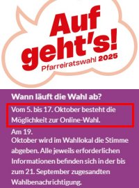 Pfarreirat-Wahl 2025