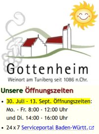 Sommeröffnungszeiten im Rathaus