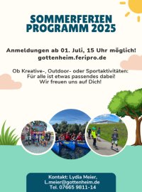 Anmeldung SommerFerienProgramm ab 1. Juli
