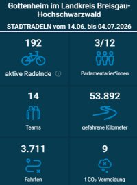 Ergebnisse Stadtradeln