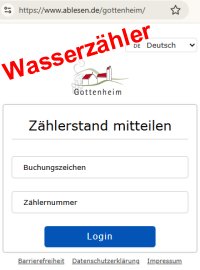Ablesung der Wasserzähler