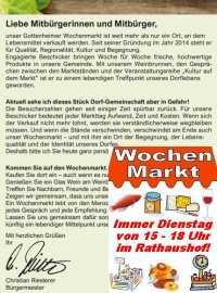 Aufruf zum Erhalt des Wochenmarkts
